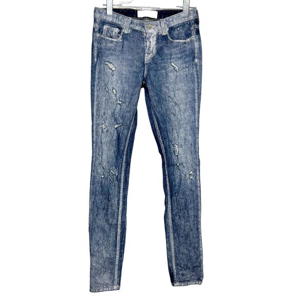 IRO JEANS Womens Iro Low Rise Skinny Jeans Stretch Distressed Bleached Size 27 - Picture 7 of 7